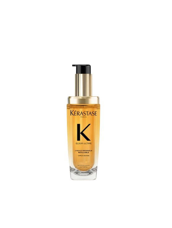 Kérastase Aceite Elixir Ultime es un aceite ligero que aporta brillo al cabello opaco. Da suavidad, nutrición y control de frizz a todo tipo de pelo.