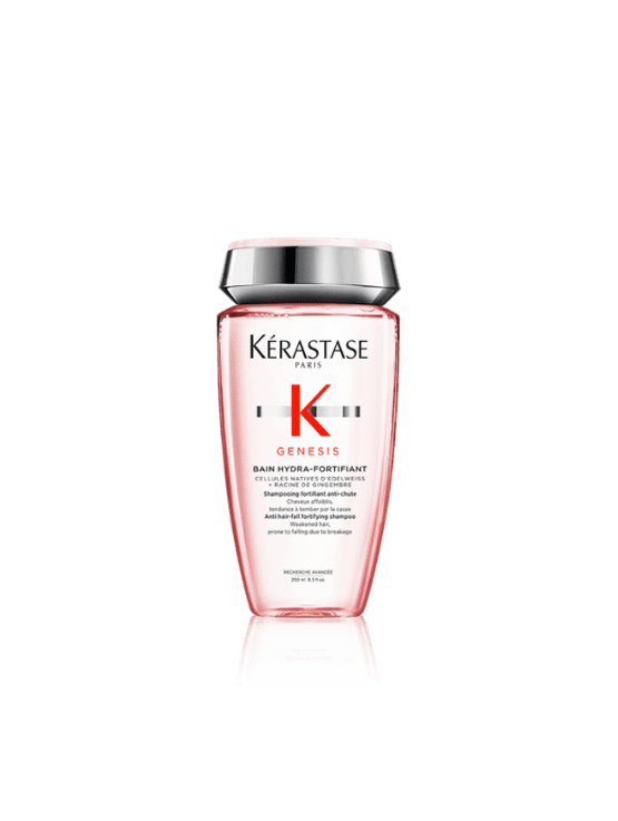 Kérastase Genesis Hydra-Fortifiant Shampoo es un baño fortalecedor anti-caída ideal para cabello fino y quebradizo con cuero cabelludo graso.