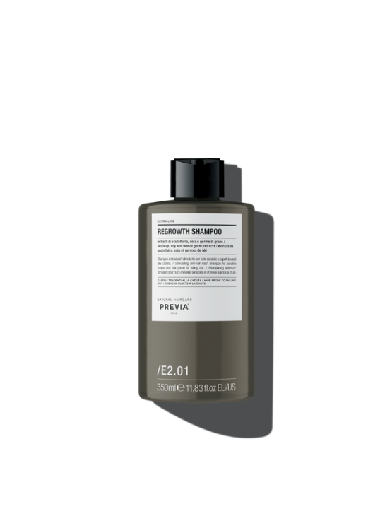 Previa Extralife Regrowth Shampoo es un shampoo estimulante anticaída que fortalece, engrosa favorece el crecimiento del cabello.