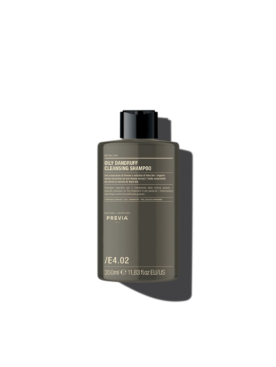 Previa Extralife Oily Dandruff Shampoo caspa grasa 950ml limpia y controla la caspa reduciendo la sensación oleosa y cuidando el cuero cabelludo sensible.