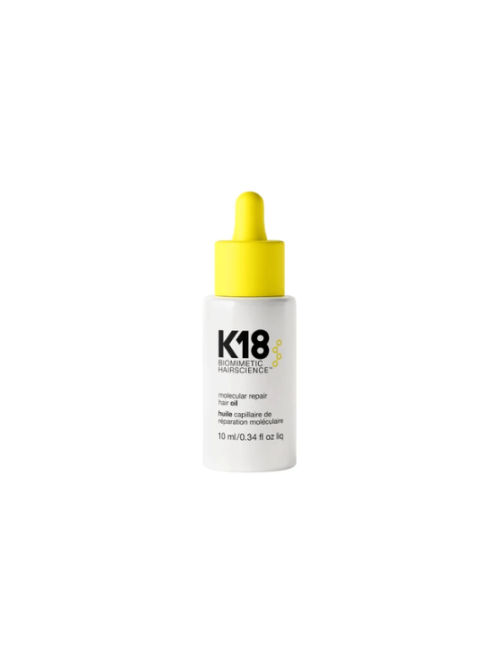 K18 Molecular Repair Hair Oil es un producto creado con biotecnología avanzada que repara el daño desde el interior, fortalece y reduce el frizz.